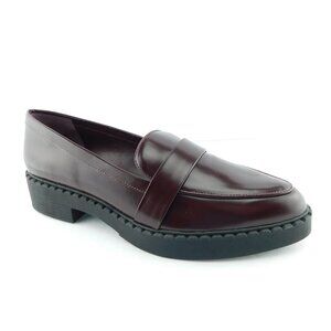 Unworn VINCE CAMUTO Burgundy Leather Platform Block Heel Slip-on Loafers 12